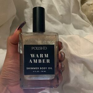 Warm Amber Shimmer Body Oil - Black and Silver